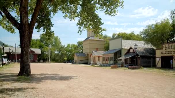 Stare Zachodnie Budynki Słynnej Historycznej Cowtown Kansas — Wideo stockowe