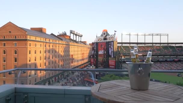 Rooftop View Oriole Park Bucket Beers — Stock Video