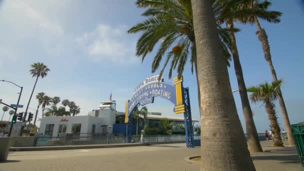 Sinal Cais Santa Monica Vídeo De Stock Royalty-Free