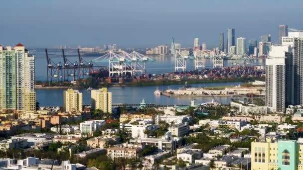 Miami Nin Güney Sahili Hava Aracı Ile — Stok video
