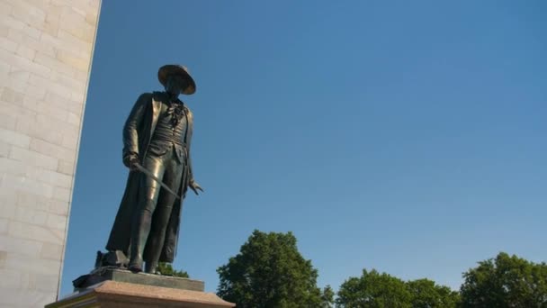 Statue Von Colonel William Prescott Bunker Hill Monument Boston — Stockvideo