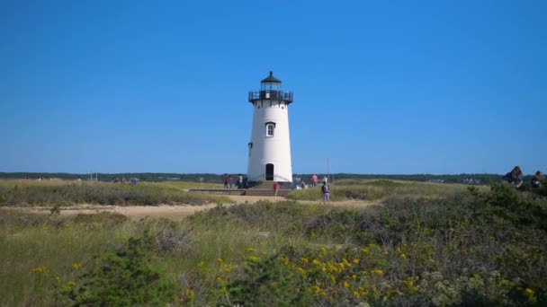 Der Edgartown Harbor Light Leuchtturm Marthas Weinberg — Stockvideo