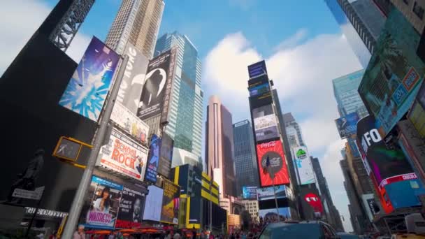 Tempo Piazza Nyc Bella Giornata Sole Con Turisti — Video Stock