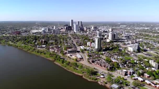 Tulsa Skyline Oklahoma Dron Shot — Wideo stockowe