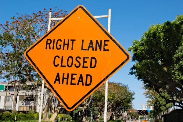Right Lane Closed Ahead — Stock Photo, Image
