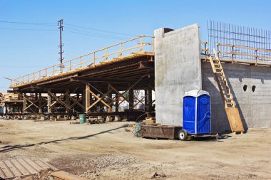 Bridge Construction with Porta Potty  clipart