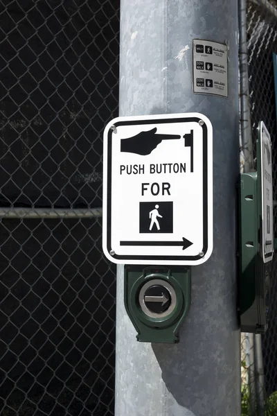 Close up of a Push for Crosswalk Sign — Stock Photo, Image