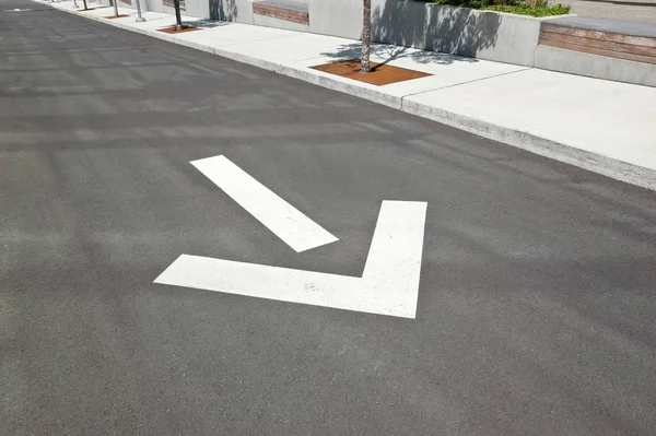 Driveway Arrow Ground Shows Direction One Way Street — Stock Photo, Image