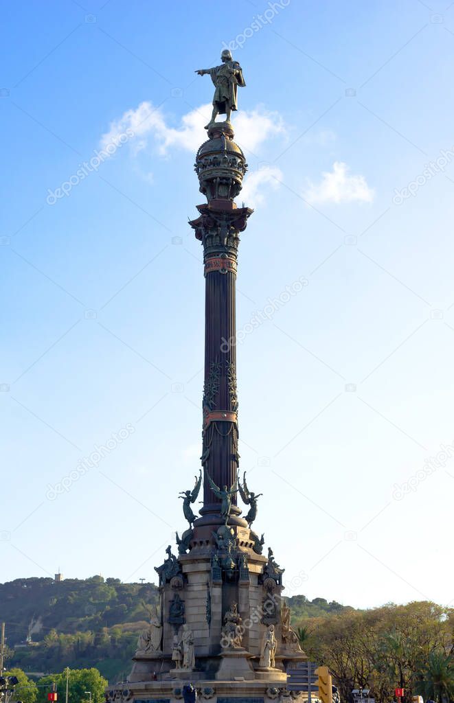 Near the waterfront in Barcelona, and at the end of La Rambla, visitors can find the Columbus Monument. 