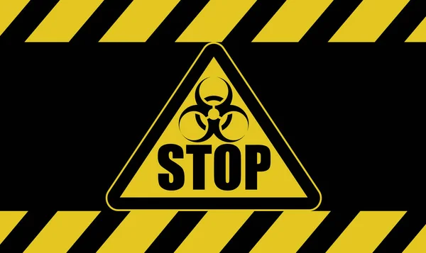 Biohazard Zeichen Dreiecke Gelb Schwarz Hintergrund — Stockvektor