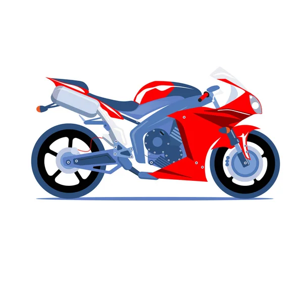 白色背景下隔离红色运动摩托车 — 图库矢量图片