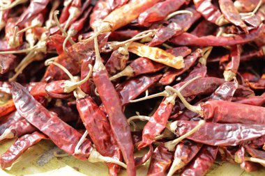 Üst görünümden kuru acı biber arkaplanı.