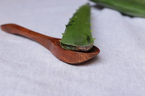 Aloe Vera Pieces Leaf Pulp Isolated White Background — Stock Photo, Image
