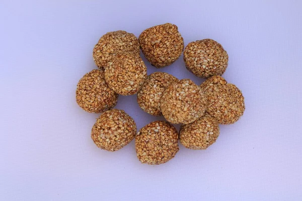 Til Gul Sweet Sesame Laddu Untuk Festival India Makar Sankranti — Stok Foto