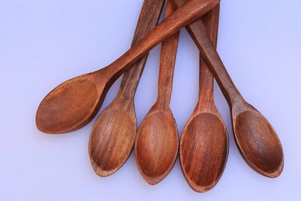 Wooden Spoons Isolated White Background — Stock Photo, Image