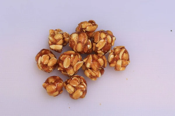 Amendoim Amendoim Jaggery Laddoo Saudáveis Doces — Fotografia de Stock