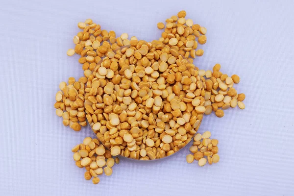 Yellow Color Split Raw Chana Dal Chickpeas Lentils — Stock Photo, Image