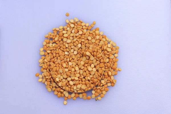 Yellow Color Split Raw Chana Dal Chickpeas Lentils — Stock Photo, Image