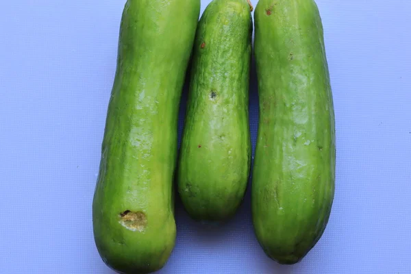 Green Fresh Cucumber Isolated White Background — Stock Photo, Image