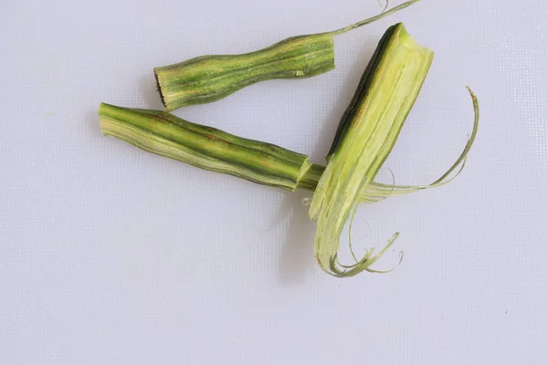 Vainas Muslo Moringa Oleifera Poss Vegetales Aislados Sobre Fondo Blanco — Foto de Stock