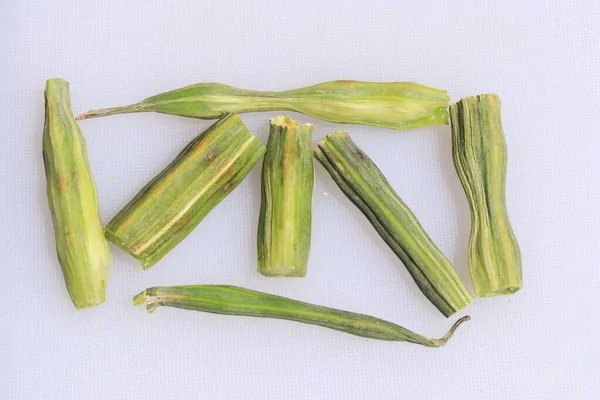 Náramkové Lusky Nebo Moringa Oleifera Poss Zelenina Izolované Bílém Pozadí — Stock fotografie
