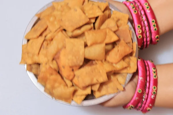 Sydindiska Hem Gjorde Kryddig Thattai Snacks — Stockfoto