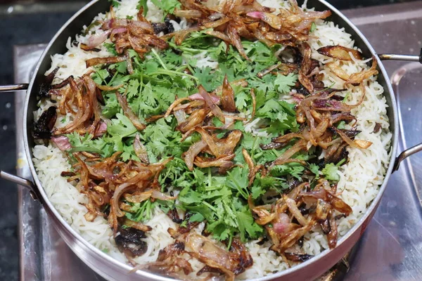 Paneer Dum Biryani Misce Černém Betonu Pozadí — Stock fotografie