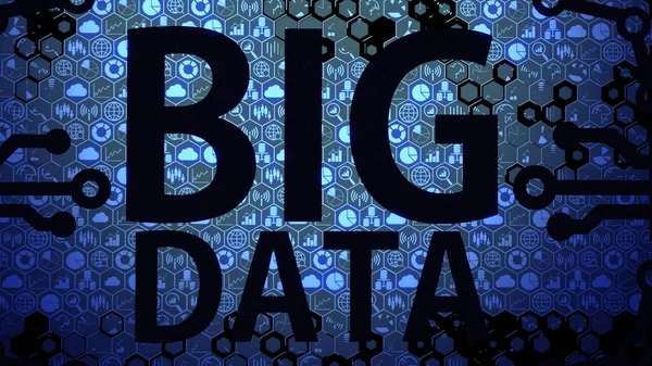 Big Data Big Picture Tło Składa Się Ikon Big Data — Zdjęcie stockowe