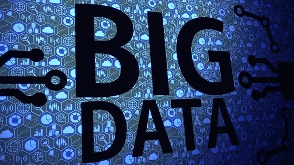 Big Data Big Picture Tło Składa Się Ikon Big Data — Zdjęcie stockowe