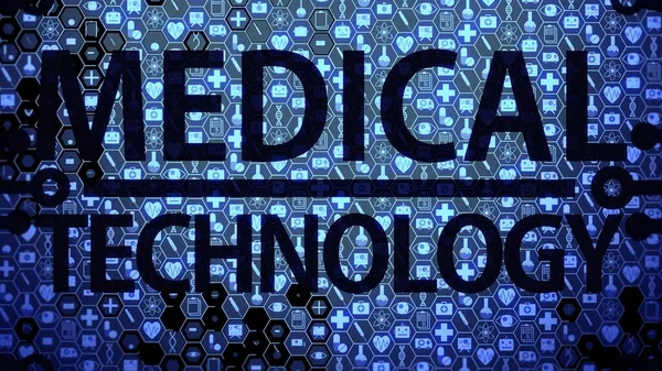 Fondo Imagen Grande Tecnología Médica Hud Compuesto Iconos Engastados Con —  Fotos de Stock