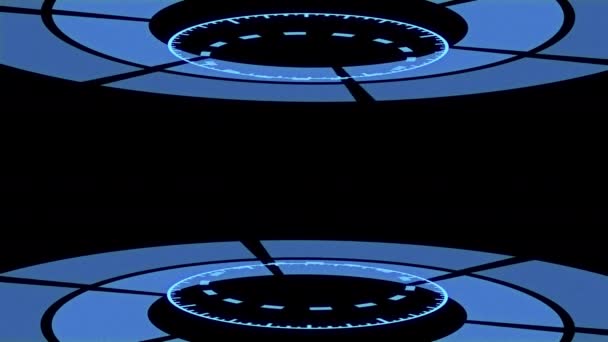 3Dデジタルアース青のデジタル円を含むデジタル回路基板テーマ研究室の背景 — ストック動画