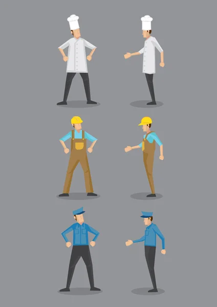 Chef, Worker and Security Guard in Uniform Vector Icon — Stock Vector