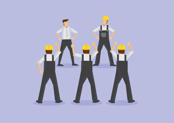 Angry Workers on Strike Vector Illustration Stock Illustration