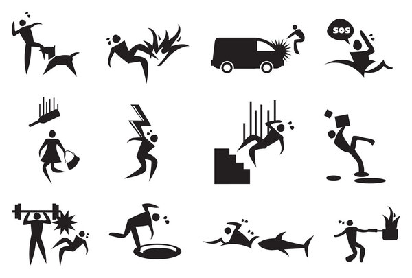 Accident, mishap and Disaster Vector Icons 