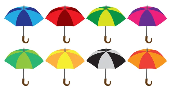 五颜六色的雨伞矢量图白色背景上孤立. — 图库矢量图片