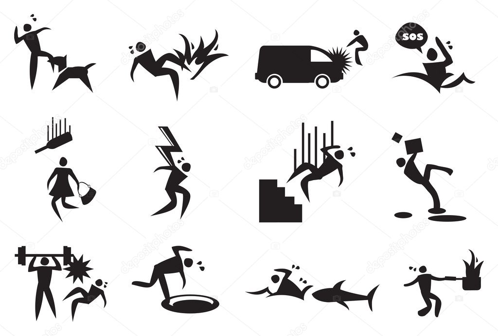 Accident, mishap and Disaster Vector Icons 