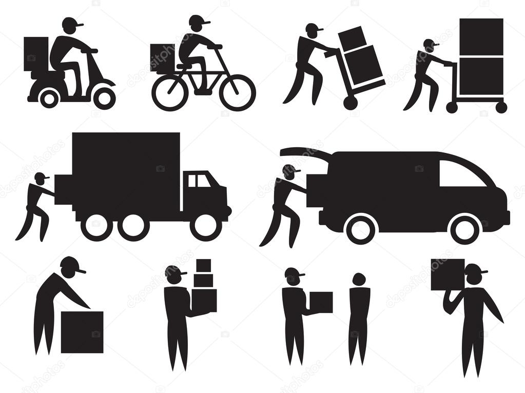 Delivery Man Icon Set