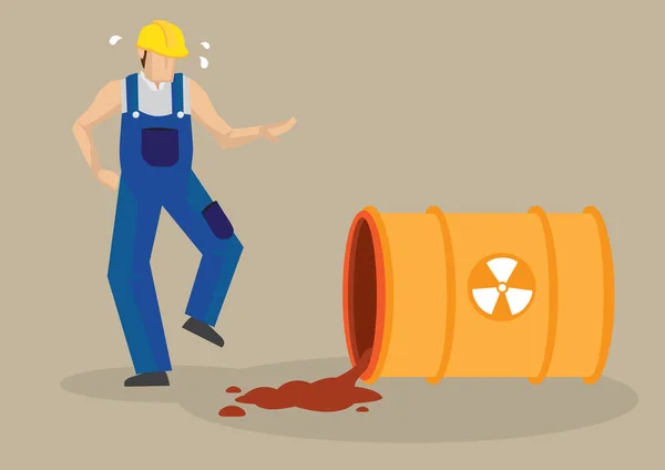 Wyciek radioaktywny przemysłowych pracy wypadek wektor krótsze. Ilustracje Stockowe bez tantiem