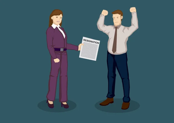 (Inggris) Letter of Resignation Cartoon Vector Illustration - Stok Vektor