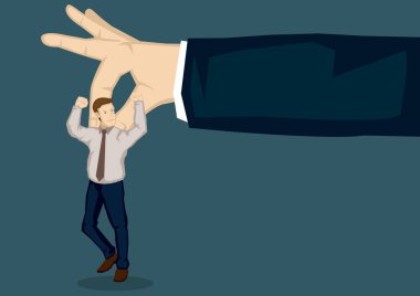 Çizgi film erkek çalışan vektör çizim üzerinde hikayesidir