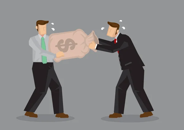 Walka o pieniądze kreskówka wektor ilustracja — Wektor stockowy