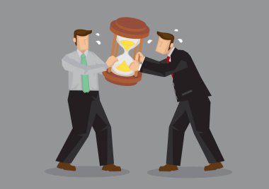 Zaman karikatür vektör çizim için mücadele