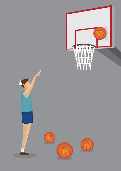 Sönük basketbol çekim vektör çizim özledim — Stok Vektör