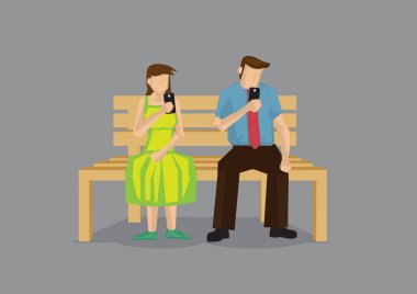 Awkward Boring First Date Vector Cartoon Illustration clipart
