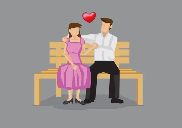 约会情侣亲密时刻矢量卡通插画 — 图库矢量图片