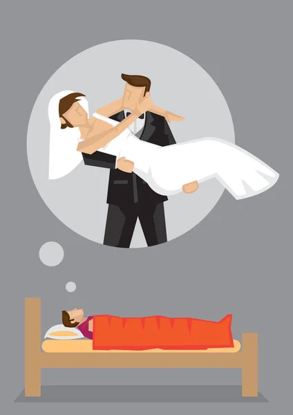Vektör karikatür çizim düğün dream — Stok Vektör