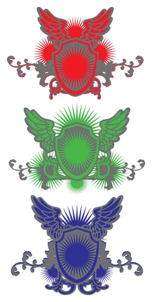 紋章の盾翼ベクトル — ストックベクタ