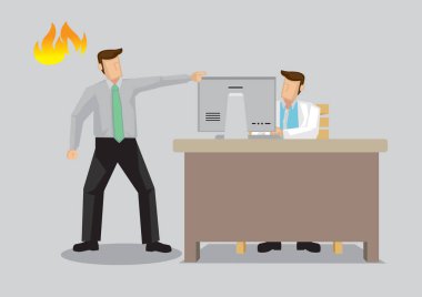 Kızgın adam bir Din doktorlar Office karikatür vektör Illustra yapma