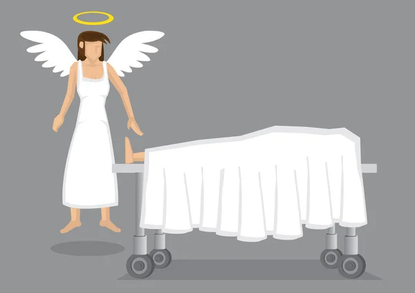 Illustration vectorielle de dessin animé Angel by Dead Body — Image vectorielle