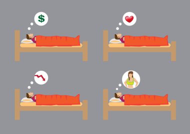 Rüyalar vektör karikatür çizim